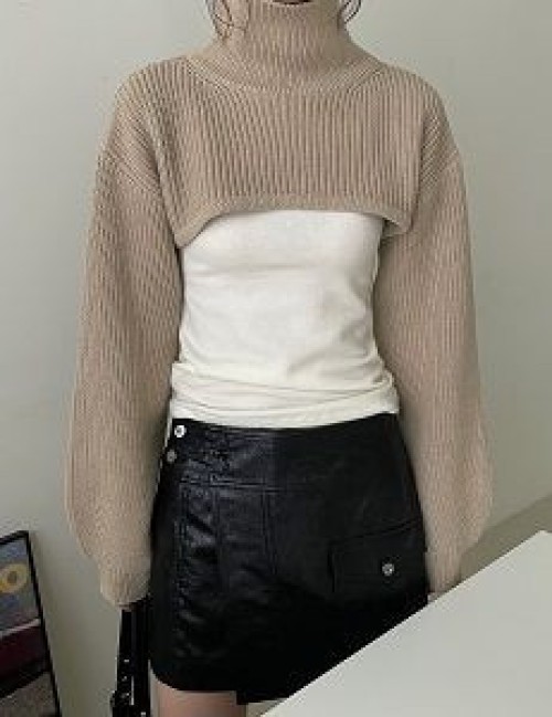 Chunky Knit Crop Turtleneck